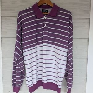 Vintage Men's Jordache Sports International polo long sleeve M/L Preppy Ruby